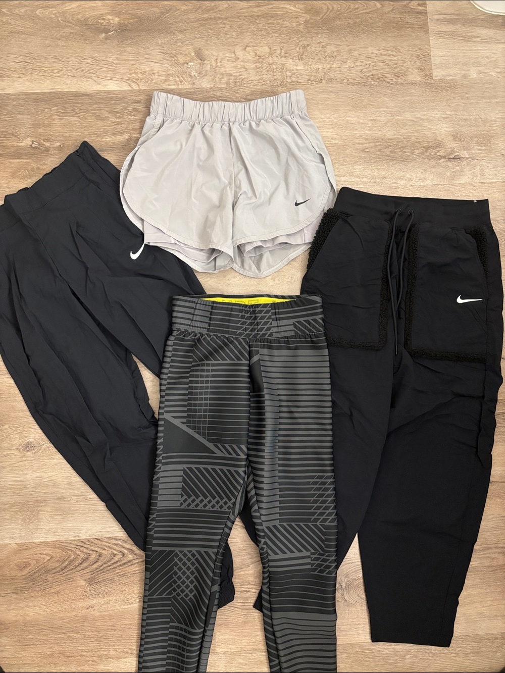 Nike Women’s Black & Gray Athletic Shorts and Pants 4-Pack